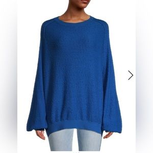 Free People Found My Friend Pullover Blue Size Extra Large